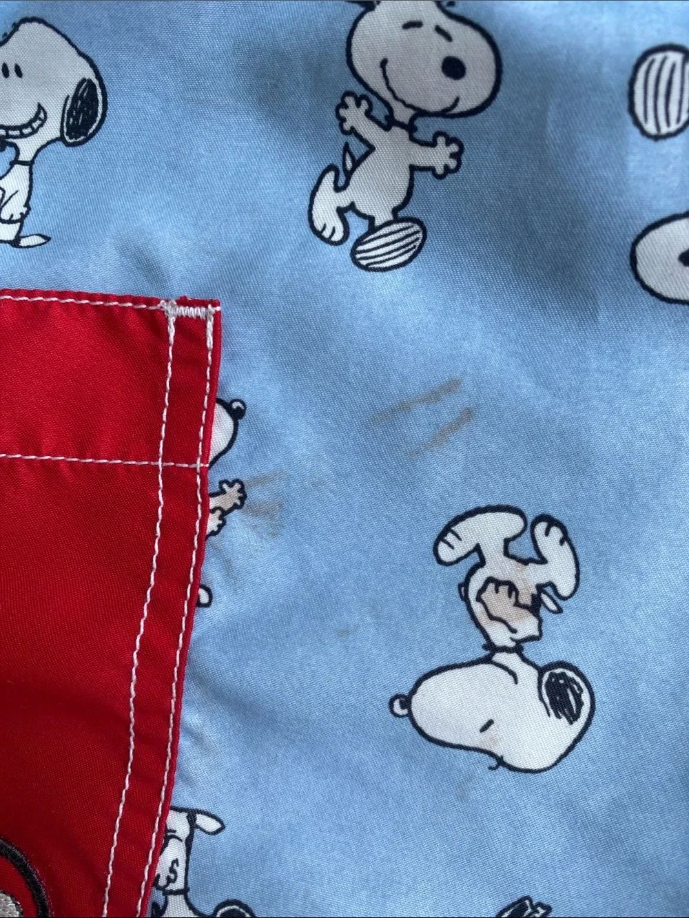 Hanna Andersson Peanuts Light Blue & Red Snoopy Swim Shorts